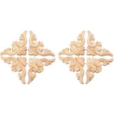 Appliques & Onlays on sale HKHBJS 4pcs 6x6cm Wood Carved Corner Onlay