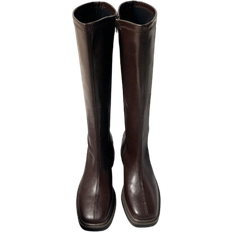 Shein New Autumn/Winter Brown Over-The-Knee Chunky Heel Slim Boots - Brown