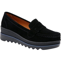 Dam - Läderimitation Loafers Shein Women's Suede Thick Sole Increased Height Casual Loafers, Fashionable
