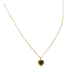 Safirer Halsband Shein 1pc Fashion Cubic Zirconia Heart Pendant Necklace For Women For Gift