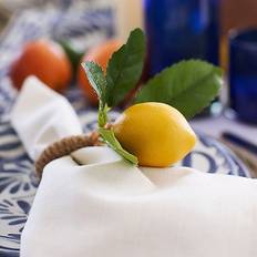 Yellow Napkin Rings Lemon 6pcs Simulation Plant Rings Napkin Ring