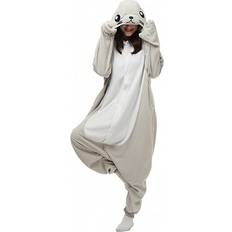 Adult - Polyester Sleepwear Doqaus The Seal One-piece Pajamas Long-sleeved Cartoon Animal Loungewear - The Seal