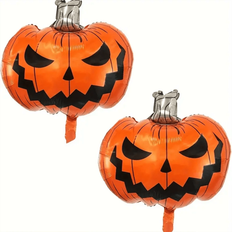 Shein 2pcs Giant Ghost Face Pumpkin Foil Balloons For Halloween Party