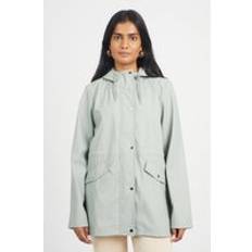 Green - Women Rain Clothes Brave Soul Soft Hooded Rain Mac - Pale Green