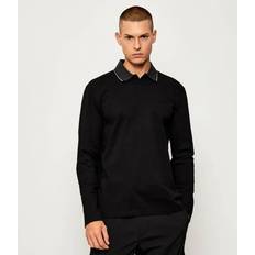 Men Polo Shirts BOSS League Plisy Long Sleeve Polo Shirt - Black