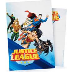 8 Justice League Invitation Cards Envelopes 10x16cm