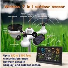Thermometers & Weather Stations Living and Home Wifi Colour Digital Weather Station Black