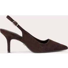 Brown - Suede Heels & Pumps Carvela Spirited Suede Slingback Court Dark Brown