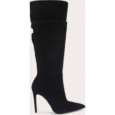 Black - Suede High Boots Carvela Women's Boots Black Suede Leather - Black