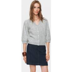 Nümph Trøjer Nümph Nusuri Brushed Ss Cardigan Light Grey Mel