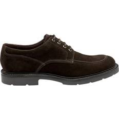 Brown - Suede Derby Loake Mowbury Leather Derby Shoes - Dark Brown