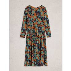 GOTS (Global Organic Textile Standard) Dresses White Stuff Madeline Floral Jersey Dress - Orange/Multi