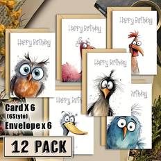 12 Fun Bird Birthday Cards With Envelopes