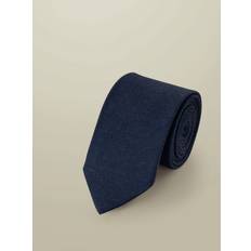 Ull Slipsar Charles Tyrwhitt Textured Pure Wool Tie - Blue