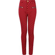 Checkered - Women Trousers Joe Browns Women's Retro Check Ponte Trousers - Red