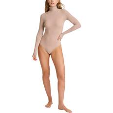 Microfiber Shapewear & Under Garments Commando Ballet Turtleneck Bodysuit - Raisin
