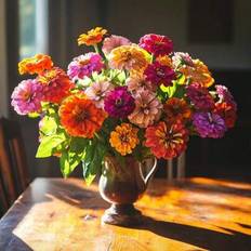 Flower Seeds Shein Mixed Color Zinnia Seeds Vibrant Summer Blooms