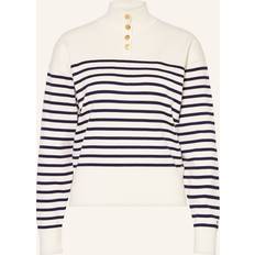Tommy Hilfiger Natural Tops Tommy Hilfiger Striped Half-Button Sweatshirt Placed Thin Navy - Blue