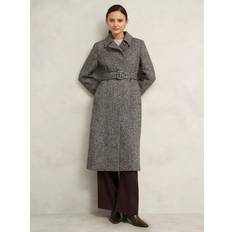 Hobbs Outerwear Hobbs Petite Wendy Wool Rich Coat - Black/Ivory