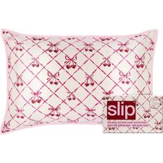 Rød - Silke Hovedpudebetræk Slip Pure Silk Queen Pillowcase Lace Trim Hovedpudebetræk Multifarve, Rød (76.2x50.8cm)