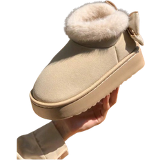 Shein Women EVA Thick Sole Bow Decor Lined Slip-Resistant Flat Casual Shoes - Beige