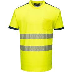 Portwest T181 PW3 Hi-Vis Cotton Comfort T-shirt - Yellow/Navy