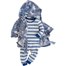 Long Sleeves Dressing Gowns Children's Clothing Shein Cozy Pixies Baby Boy Cartoon Dinosaur Pattern Hoodies Fleece Bathrobe Pajama