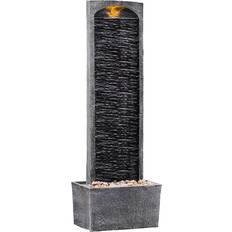 Teamson Home Garden Water Fountain with LED Lights - Grey