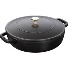 Kulstål/Støbejern Stegegryder Staub Chistera Black with lid 24 cm
