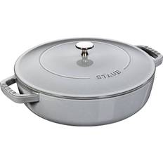 Kulstål/Støbejern Stegegryder Staub Chistera Graphite Gray with lid 24 cm