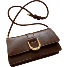 Retro Solid Colored Square Shoulder Bag All Matching Flap Armpit Purse Women's Simplest Armpit Bag
