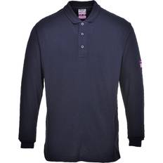 Portwest FR10 Modaflame Knit FR Long Sleeve Polo Shirt - Navy