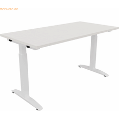 Kvadratiska Skrivbord Soennecken Kufe Quadrat B1400xT700xH650-850 Weiß Schreibtisch