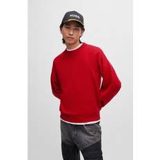 HUGO BOSS Pink Jumpers HUGO BOSS Men's Swart Knitted Sweatshirt - Pink