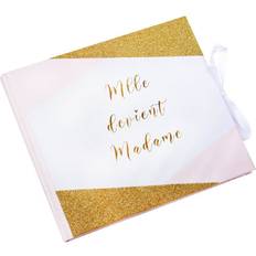 Guestbook Miss Becomes Mrs Pink White Gold 22 x 19 cm