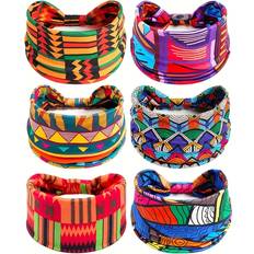 Multicoloured - Sportswear Garment Headbands Temu 6pcs Bohemian Women's Headband Set Colorful Geometric Print Absorbent Breathable