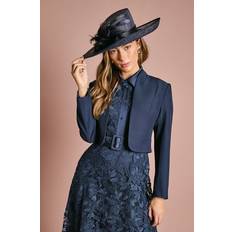 Natural Accessories Coast Feather Detail Hat - Navy