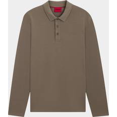 Brun Polotrøjer HUGO Donoslong Grå Poloskjorte Lange Ærmer Logo - Grey