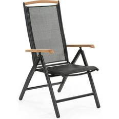 Adjustable Backrest Patio Chairs Brafab Andy - Black/Black Garden Dining Chair