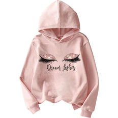 Shein Tween Girl Fleece Lined Thick Warm Pink Hoodie Sweatshirt