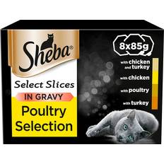 Sheba Pets Sheba Select Slices Adult Wet Cat Food Poultry In Gravy 85g 8-pack