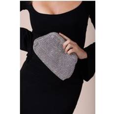 SVNX Crystal Pouch Clutch Bag Silver