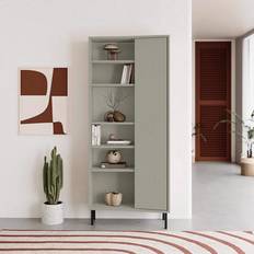 Green Shelves Fwstyle 5 Tier Ash Green Curved Bookshelf Storage Unit Book Shelf