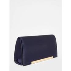Women Clutches Quiz Women's Navy Satin Long Clutch Bag