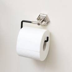 Chrome Silver And Black Toilet Roll Holder