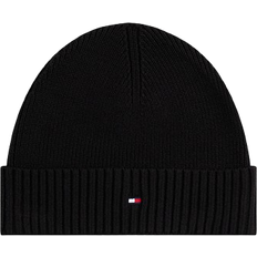 Kashmir Huvudbonader Tommy Hilfiger Flag Beanie with Cashmere BLACK One