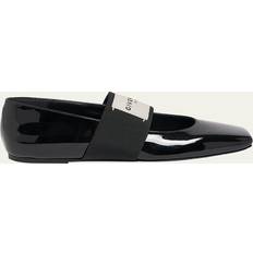 Givenchy Women Low Shoes Givenchy Sliced Square Label Patent Leather Ballerina Flats - Black