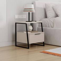 Metal Bedside Tables Fwstyle 1 Door Sandstone Nightstand Cabinet Bedside Table