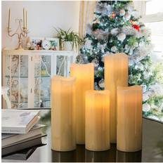 Candles & Accessories Living and Home 5 Pieces Remote-Controlled Flameless Set LED Candle