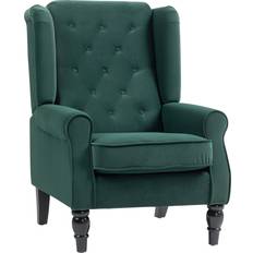 Homcom Accent Chair Wingback Wood Frame Armchair